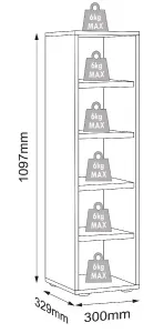 Botník VCM „Salia“ B30 XL 5dílný, bílý