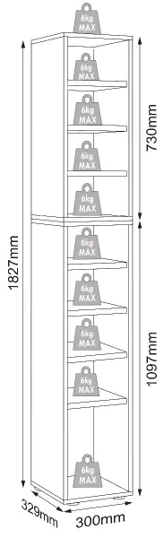 Botník VCM „Salia“ B30 XXL 9 přihrádek, bílý