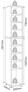 Botník VCM „Salia“ B30 XXL 9 přihrádek, bílý