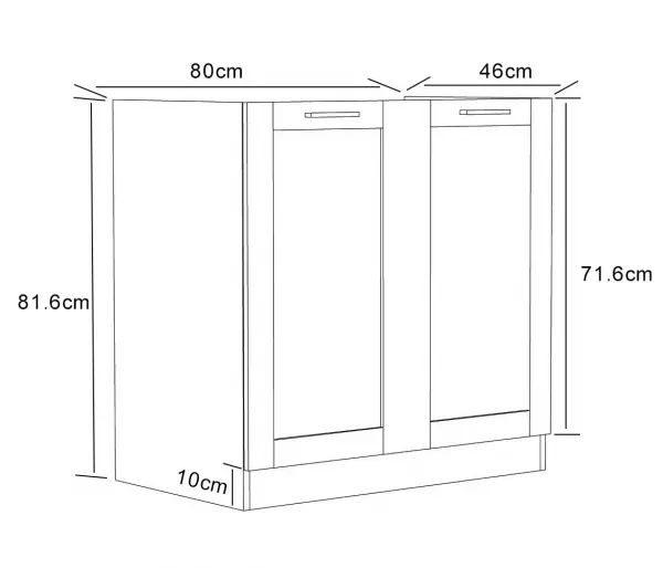 VCM Dřezová skříňka 80 cm „Colura“, antracitová