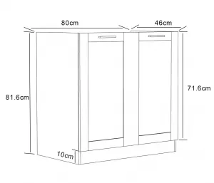 VCM Dřezová skříňka 80 cm „Colura“, antracitová