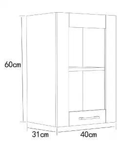 VCM Nástěnná skříňka ze skla 40 cm „Colura“, bílá