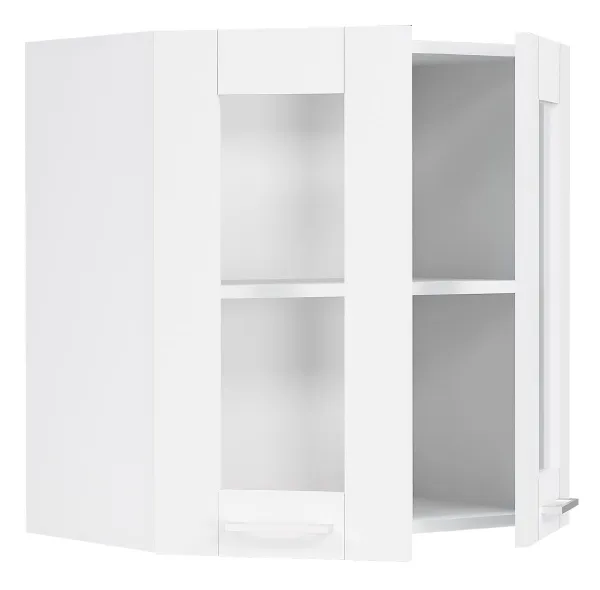 VCM Nástěnná skříňka ze skla 80 cm „Colura“, bílá