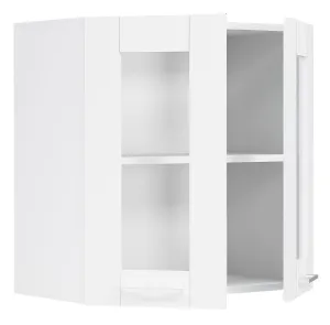VCM Nástěnná skříňka ze skla 80 cm „Colura“, bílá