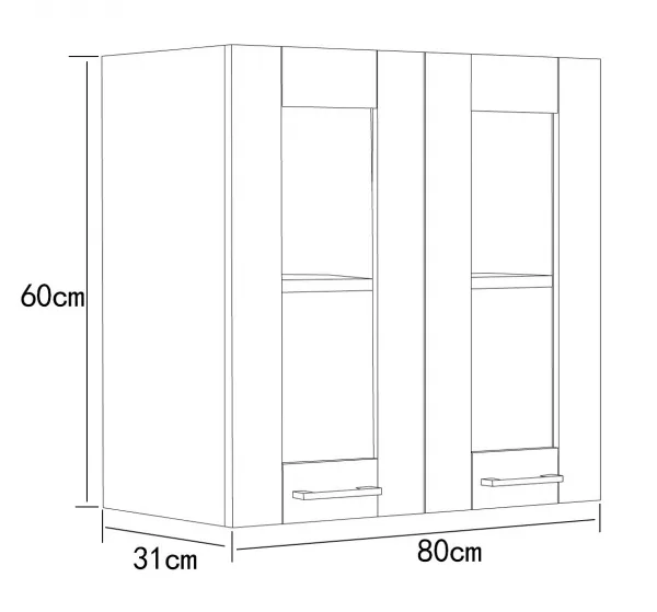 VCM Nástěnná skříňka ze skla 80 cm „Colura“, bílá