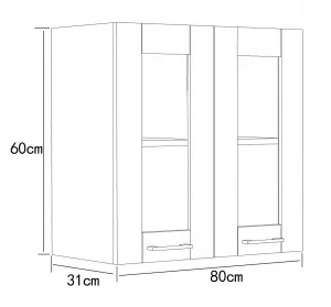 VCM Nástěnná skříňka ze skla 80 cm „Colura“, bílá