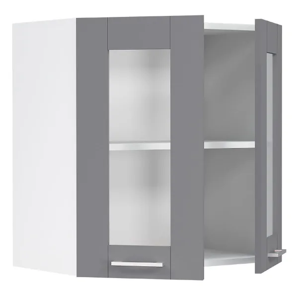 VCM Nástěnná skříňka ze skla 80 cm „Colura“, antracitová