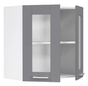 VCM Nástěnná skříňka ze skla 80 cm „Colura“, antracitová