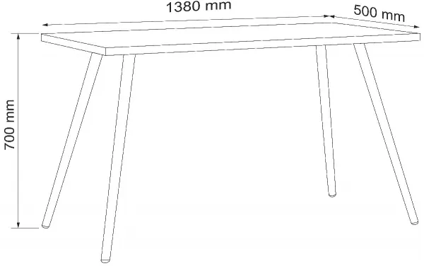VCM Stůl „Salia“ 138x50, antracit