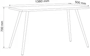 VCM Stůl „Salia“ 138x50, antracit
