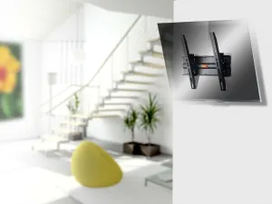 Univerzální nástěnný držák VCM „WN 120“ s naklápěcím mechanismem, černý