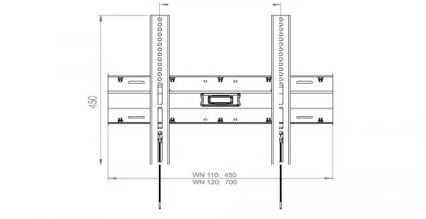 Univerzální nástěnný držák VCM „WN 120“ s naklápěcím mechanismem, černý