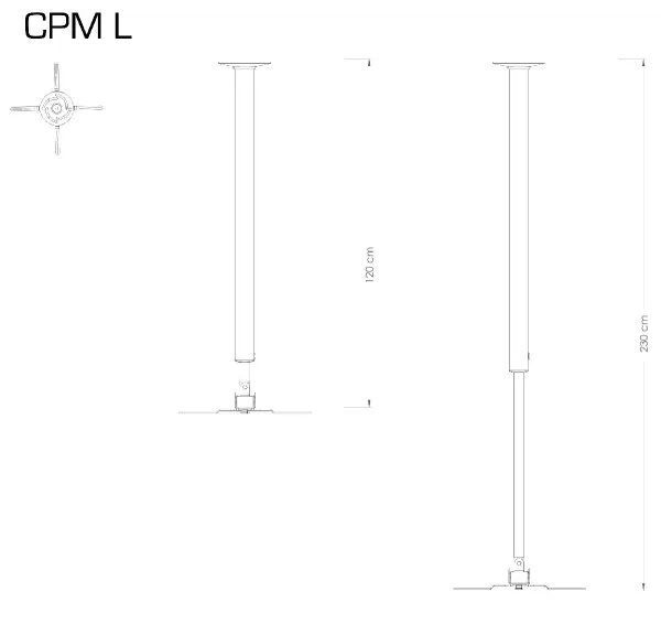 Držák projektoru VCM „CPM L“, stříbrný
