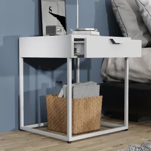 VCM Noční stolek „Flokas S“, bílý