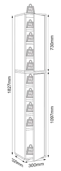 Botník VCM „Salia“ B30 XXL 9dílný, bílý