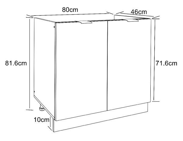 VCM Dřezová skříňka 80 cm "Fasola", bílá