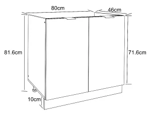 VCM Dřezová skříňka 80 cm "Fasola", bílá