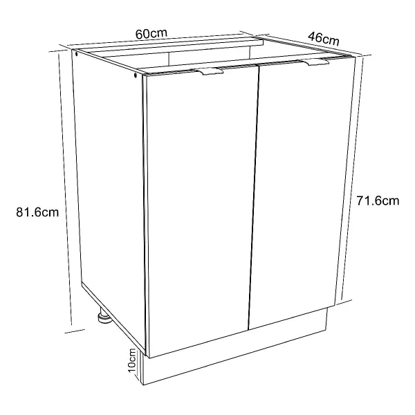 VCM Spodní skříňka 60 cm "Fasola", bílá