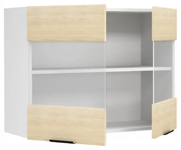 VCM Nástěnná skříňka sklo 80 cm "Fasola", dub medový