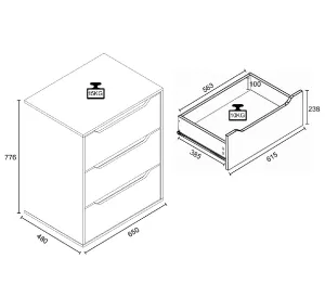 VCM Komoda Malira L, dub medový