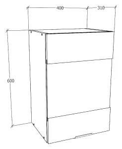 VCM Nástěnná skříňka sklo 40 cm "Fasola", dub medový