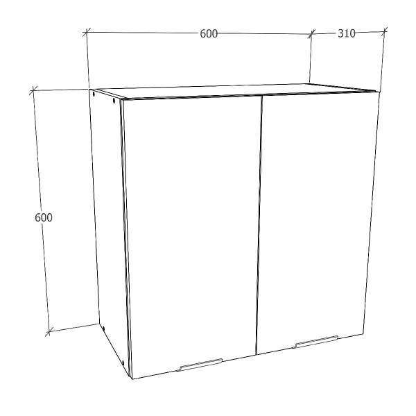 VCM Nástěnná skříňka 60 cm „Fasola“, antracitová