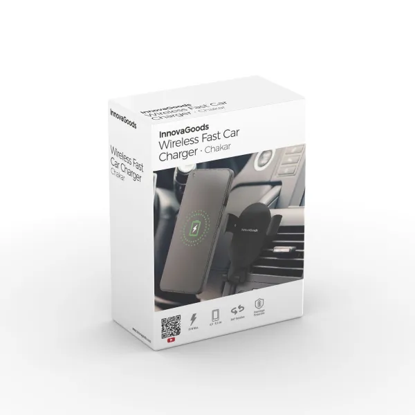 InnovaGoods Rychlá bezdrátová nabíječka do auta Chakar