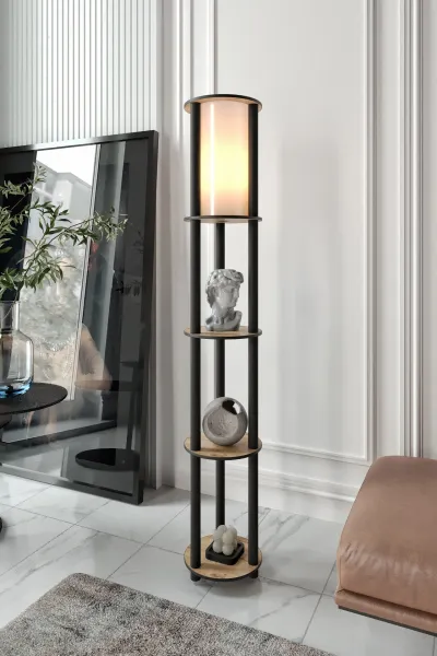 Opviq Stojacia lampa KS-11107 orech