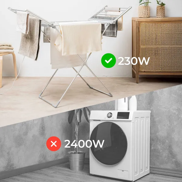 InnovaGoods Skládací elektrický sušák na prádlo