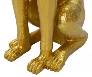 Mauro Ferretti Dekoratívna socha Dog Pit s podnosom 91 cm zlatá