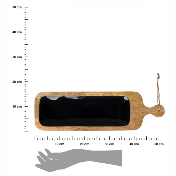 GIFTDECOR Servírovacia doska BLACKET 50,7x14 cm čierna/hnedá