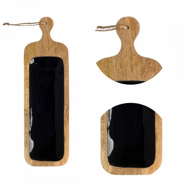 GIFTDECOR Servírovacia doska BLACKET 50,7x14 cm čierna/hnedá
