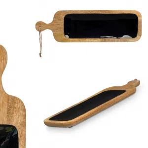 GIFTDECOR Servírovacia doska BLACKET 50,7x14 cm čierna/hnedá