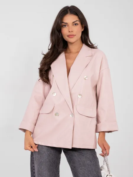 Svetloružový blazer s gombíkmi