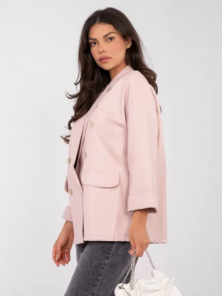 Svetloružový blazer s gombíkmi