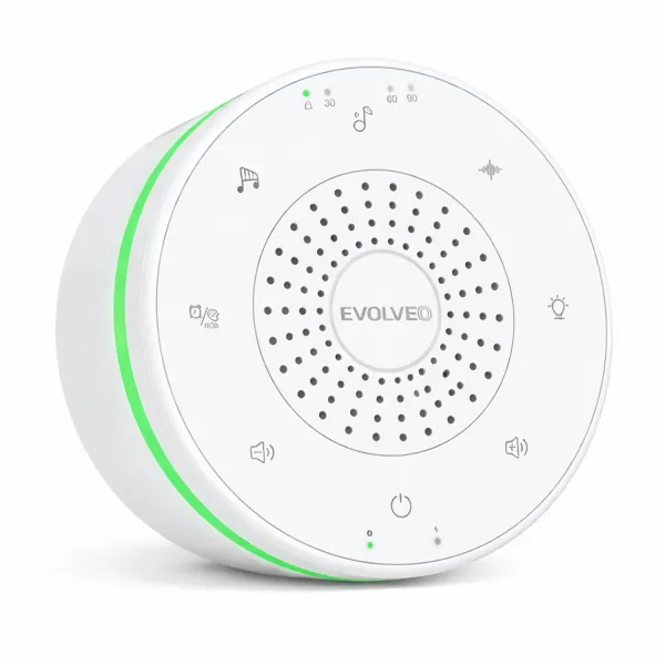 EVOLVEO Nubiloo – uspávací modul s bílým šumem, ukolébavkami a barevným světlem na dobrou noc