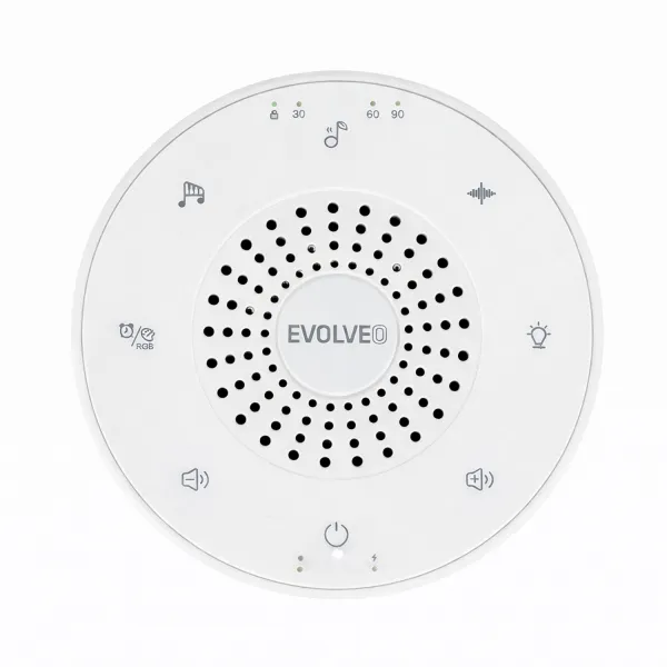 EVOLVEO Nubiloo – uspávací modul s bílým šumem, ukolébavkami a barevným světlem na dobrou noc