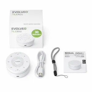 EVOLVEO Nubiloo – uspávací modul s bílým šumem, ukolébavkami a barevným světlem na dobrou noc