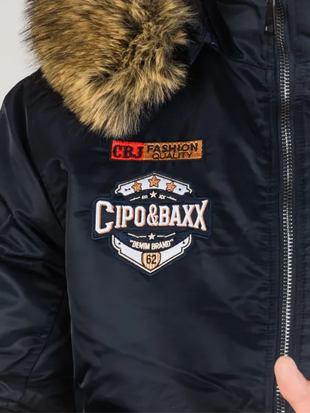 Pánska bunda CIPO & BAXX CM229 NAVYBLUE Farba: Tmavomodrá, Konfekčná veľkosť: M