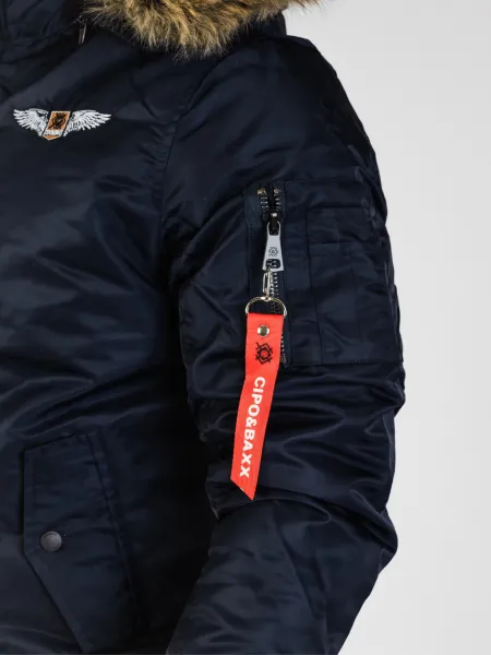 Pánska bunda CIPO & BAXX CM229 NAVYBLUE Farba: Tmavomodrá, Konfekčná veľkosť: M