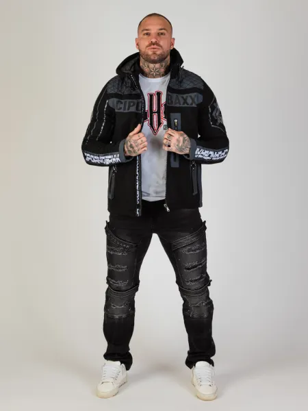 Pánska bunda CIPO & BAXX CJ275 GREY-BLACK Farba: Čierna, Konfekčná veľkosť: M