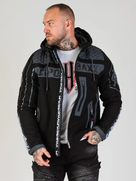 Pánska bunda CIPO & BAXX CJ275 GREY-BLACK Farba: Čierna, Konfekčná veľkosť: M