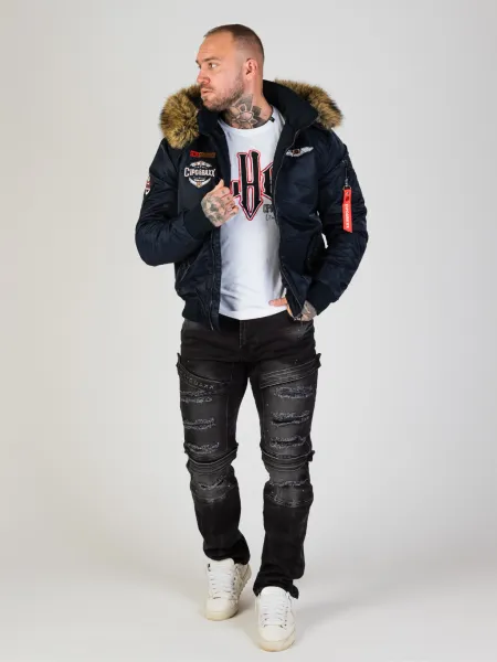 Pánska bunda CIPO & BAXX CM229 NAVYBLUE Farba: Tmavomodrá, Konfekčná veľkosť: M