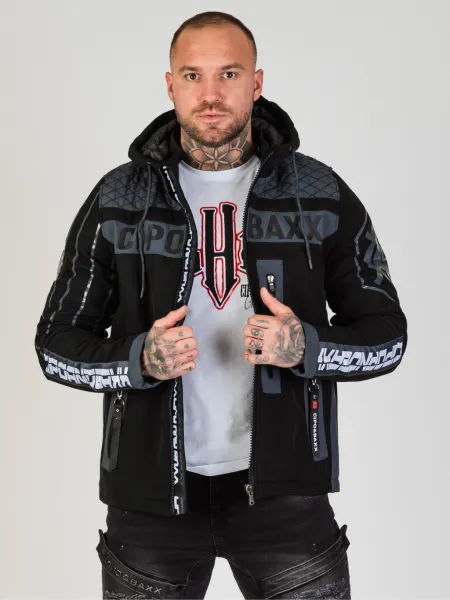 Pánska bunda CIPO & BAXX CJ275 GREY-BLACK Farba: Čierna, Konfekčná veľkosť: M
