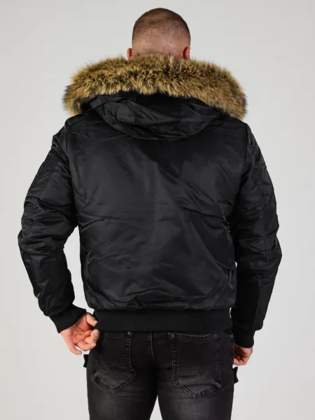 Pánska bunda CIPO & BAXX CM229 BLACK Farba: Čierna, Konfekčná veľkosť: M
