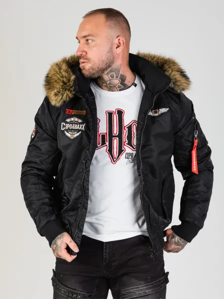 Pánska bunda CIPO & BAXX CM229 BLACK Farba: Čierna, Konfekčná veľkosť: M