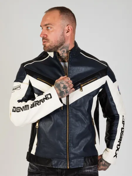 Pánska bunda CIPO & BAXX CM230 NAVY-WHITE Farba: Tmavomodrá, Konfekčná veľkosť: L