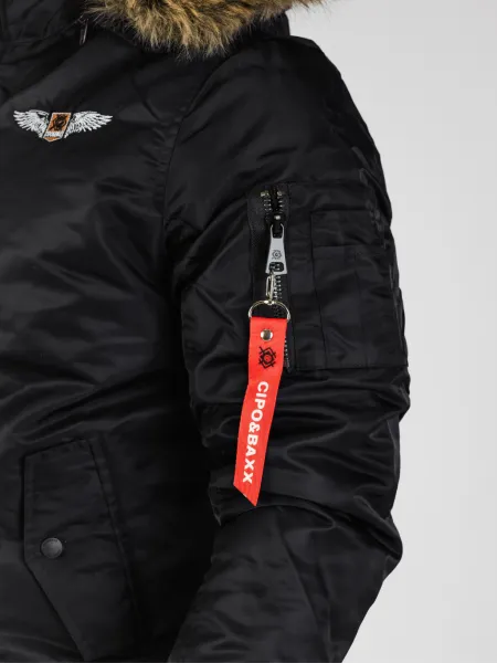 Pánska bunda CIPO & BAXX CM229 BLACK Farba: Čierna, Konfekčná veľkosť: M