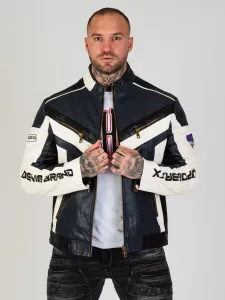 Pánska bunda CIPO & BAXX CM230 NAVY-WHITE Farba: Tmavomodrá, Konfekčná veľkosť: L