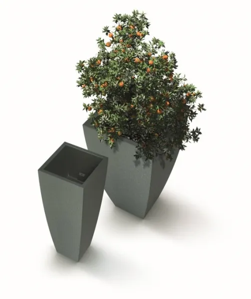 Prosperplast Kvetináč Moodas Square High 40 cm čierny granit